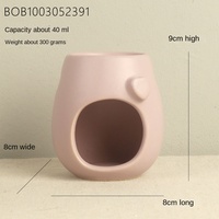 Brûleur d'encens en céramique rose simple de 40 ml, créatif, pour la maison ou l'hôtel, formes de cœur, de papillon et de pétale, pour huile/cire