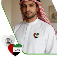 Stock Proud UAE Badge magnétique personnalisé, Broche à slogan Emirates pour campagne, Autocollant adhésif pour téléphone, Production quotidienne 100k
