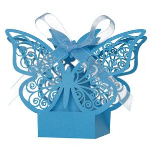 Boîte à bonbons en papier couché pour enfants, forme papillon estampée, pour <span class=keywords><strong>communion</strong></span>, baptême, mariage, anniversaires - Boîte cadeau recyclable - Product Image 4