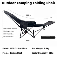 Chaise de camping moderne inclinable réglable, chaise longue pliante portable avec repose-pieds, porte-gobelet et appui-tête, mobilier d'extérieur