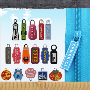 Lanke Custom Metal Zipper Pull Charms Replacement Zip Slider Nickel-Free Auto Lock Zinc Alloy for Handbag Garment - Product Image 2