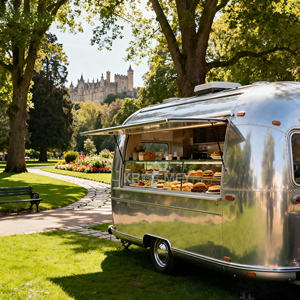 2025 Large Stainless Steel Bbq Food Truck With Full <b>Kitchen</b> Foodtruck Trailer Pizza <b>Cart</b> - Product Image 3