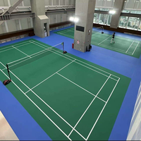 Système de revêtement de sol multi-sports en caoutchouc liquide antidérapant écologique pour badminton, tennis, volley-ball