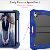 Étuis robustes pour tablettes iPad 10e génération 10,9 pouces 2022 et iPad 11e génération 2025 A16 11 pouces, en silicone et PC, avec béquille intégrée, antichoc
