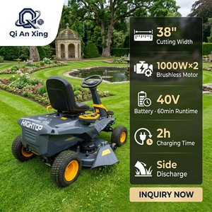 เครื่องตัดหญ้าแบบนั่งขับ 60 นาที รุ่น Q-38Li ขนาด 38 นิ้ว 96 ซม. แบตเตอรี่ 40V 6AH มอเตอร์ไร้แปรงถ่าน ระบบปล่อยหญ้าด้านข้าง พร้อมใบมีดคู่ - Product Image 6
