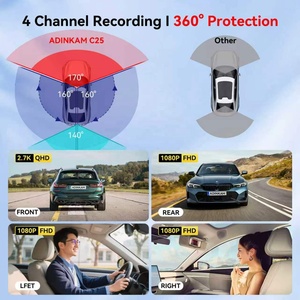 Cámara para Vehículos ADINKAM 4G SONY de 4 Canales, Frontal 2.7K + Trasera Lateral 1080P, <span class=keywords><strong>con</strong></span> GPS, Monitoreo Remoto y Almacenamiento en la Nube para Autos, Camiones y Vehículos - Product Image 2
