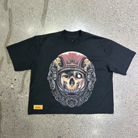 T-shirt surdimensionné Y2K imprimé numérique à l'avant T-shirt personnalisé imprimé réfléchissant 100% coton Boxy T-shirts pour hommes