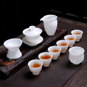Juego de té de cerámica Gongfu con tapa, 6 piezas, estilo chino tradicional, apto para lavavajillas, para oficina, hogar, regalo. - Product Image 1