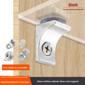 Support de fixation mobile en acier chromé <span class=keywords><strong>pour</strong></span> étagère de séparation de cuisine, armoire, meuble, support fixe <span class=keywords><strong>pour</strong></span> verre, accessoires de mobilier, triangle - Product Image 1