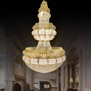 천장 펜던트 조명 새로운 디자인 실내 장식 LED 조명 호텔 빌라 몰 계단 럭셔리 사용자 정의 링 크리스탈 샹들리에 - Product Image 6