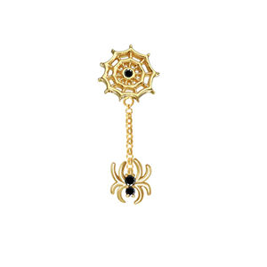 Loto all'ingrosso 14k in vero oro massiccio ragnatela di Halloween catena ciondolo cartilagine Clikcer orecchini corpo Piercing gioielli - Product Image 3