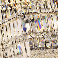 Lustre en cristal doré de luxe pour villa, grand luminaire suspendu moderne à LED blanc chaud pour salon et chambre à coucher