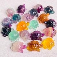 Prix usine en gros naturel de haute qualité sculpté à la main cristal artisanat fluorite tortue sculptures pour la décoration