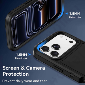 เคสสำหรับ <span class=keywords><strong>iPhone</strong></span> 17 16 15 14 13 12 <span class=keywords><strong>11</strong></span> PRO MAX XS XR ทนทานกันกระแทกป้องกันรอยขีดข่วนและมีฝาปิดขาตั้ง - Product Image 3