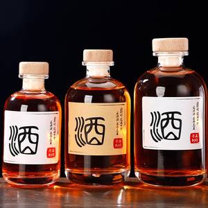 Bouteille <span class=keywords><strong>de</strong></span> vin en verre transparente vide <span class=keywords><strong>de</strong></span> 500 ml avec bouchon en bois scellé, sérigraphie et gravure pour l'emballage du brandy et <span class=keywords><strong>de</strong></span> la tequila - Product Image 6