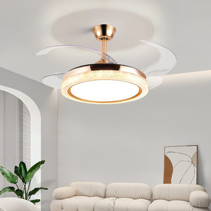 Modern 42-inch Indoor Low-Noise AC Motor <b>Ceiling</b> Fan LED <b>Lighting</b> <b>Remote</b> <b>Control</b> Metal ABS Construction High CRI 97 Dimmable - Product Image 1