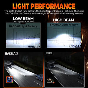 مصباح أمامي جديد <span class=keywords><strong>3</strong></span> ألوان ، مصباح ليد للسيارة H1 H4 H11 H7 - Product Image 4