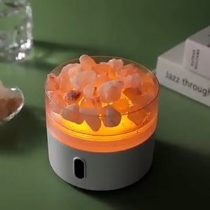 Mini lampe en pierre de sel de cristal pour la maison, diffuseur d'arômes ultrasonique à LED pour huiles essentielles, 220 ml - Product Image 2