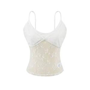 Débardeur pour femme à fines bretelles, dos nu, avec bordure en dentelle et style gilet - Product Image 3