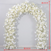 Gypsophila Butterfly Hear White Set Décoration Toile de fond en forme de coeur Arche de fleurs artificielles pour mariage Arche de fleurs