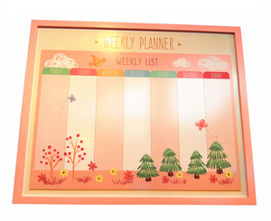 <span class=keywords><strong>Tableau</strong></span> blanc magnétique coloré effaçable à sec, planificateur hebdomadaire et mensuel avec affichage de mémos - Product Image 5