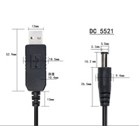 12V1A Lampu LED Wifi Router USB 5V Ke 12V Kabel Step Up 5.5*2.1 Dc Jack Kabel Daya