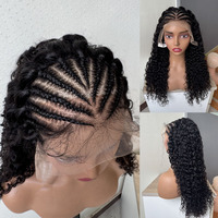 Perruques tressées en dentelle HD suisse 13x4 en gros, cheveux humains bruts vietnamiens, perruques frontales en dentelle pour femmes noires