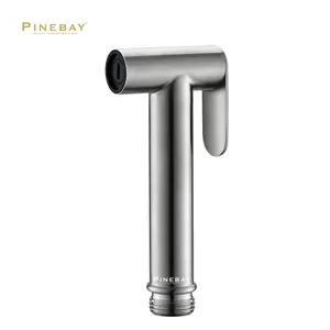 PINEBAY 2024 New Stainless Steel 304 Satin Brushed Hand Held Bidet Toilet Spray Shattaf Bidet Sprayer Shower Set
