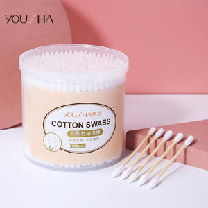 Hisopos de algodón de doble punta Yousha, con mango de bambú, punta redonda, multiusos, para la aplicación de esmalte de uñas YG010 - Product Image 2