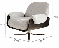 Fauteuil inclinable à bascule Santafy confortable et moderne, imperméable, en similicuir souple, une place, mousse haute densité, pour salon