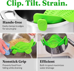 Panier égouttoir pliable en silicone pour casseroles et poêles, idéal pour les pâtes - Vente en gros - Product Image 5