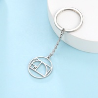Fibonacci Spirale Pendentif Porte-clés Géométrie Sacrée Ratio D'or Symbole En Acier Inoxydable Minimalisme Porte-clés Pour Hommes Femmes