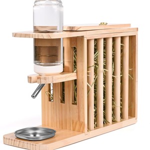 Soporte de agua de madera para hámster, soporte vertical para botella de agua, comedero para pez globo, comedero para mascotas pequeñas - Product Image 1