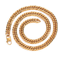 Cadena Cubana de Acero Inoxidable Eskeem de 7mm y 9mm, Color Oro, para Hombre y Mujer, Joyería Hip Hop, Accesorios de Moda, Regalo
