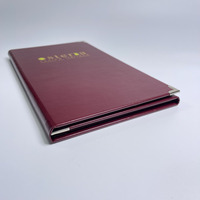 Support de menu à trois volets personnalisé de haute qualité couverture de menu en cuir PU pour hôtel et service de restauration décoration de table et Guide d'accessoires