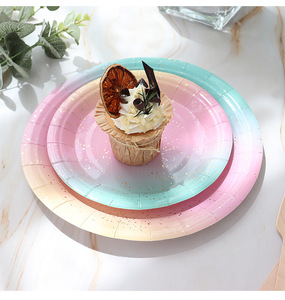 176 Pcs Set Peralatan Makan Sekali Pakai Warna Pink dengan Taplak Meja, Piring 9 inci, Gelas, Serbet, Sedotan, dan Peralatan Makan Kayu untuk Ulang Tahun - Cina - Product Image 3