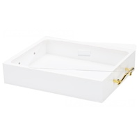 Plateau de service rituel juif en acrylique blanc, avec poignées dorées, épaissi, anti-poussière, pour la maison et le stockage - Vente en gros usine
