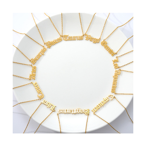 Commercio all'ingrosso personalizzato 12 astrologia oroscopo stella gioielli collane con ciondolo segno zodiacale in acciaio inossidabile placcato oro 18 carati - Product Image 1