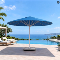 Parasol de terrasse rond en aluminium extra large de 8 m, vente chaude d'usine, ombrage extérieur commercial, taille personnalisée, parasol d'extérieur américain