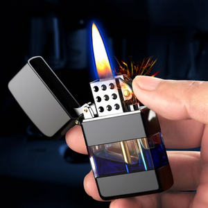 Encendedor de Queroseno Recargable con Diseño de Dibujos Animados Transparente, Resistente al Viento, con Combustible Visible, para Acampar y Uso al Aire Libre - Product Image 1