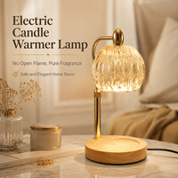 Décoration d'intérieur vintage avec élégante lampe à cire en verre ambré avec minuterie, intensité réglable, hauteur ajustable, chauffe-cire