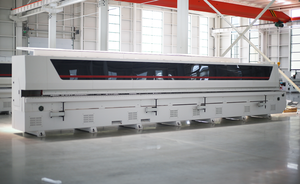 Mesin perekatan pintu kabinet melamin kayu otomatis penuh J <span class=keywords><strong>C</strong></span> U bentuk 45 derajat lembut membentuk tepi bergetar - Product Image 3