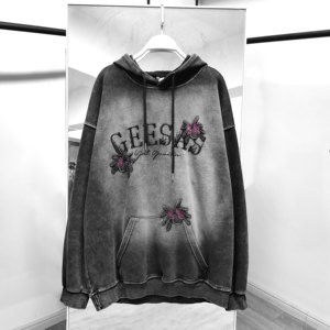 Felpa con Cappuccio Vintage Effetto <span class=keywords><strong>Spider</strong></span>, Ricamo Applicato, Stile Hip Hop Street, Manica Lunga Larga per Uomo - Product Image 2