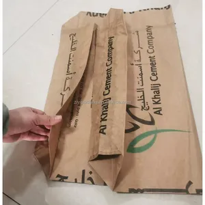 Barang impor dari Cina dapat didaur ulang Logo tahan air kantong kertas Kraft untuk semen tas kertas Kraft Logo kantong kertas