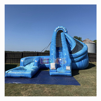 Toboggan aquatique gonflable - 50 pieds de long à double piste pour des courses et des événements à grande vitesse