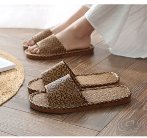 Pantuflas de Verano de Bambú Tejido para Mujer, Sandalias de Casa para Pareja, Casuales, con Suela Suave Antideslizante y Resistente al Desgaste - Product Image 6