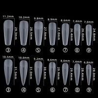 Boîte de 408 faux ongles ABS pré-dessinés, style Stiletto Ballerina, couvrance totale, pour manucure française