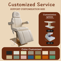 Fauteuil de beauté électrique ultra-silencieux à 3 moteurs, base dorée avec trou pour le visage, lit de traitement Medspa personnalisable