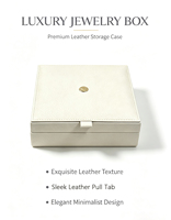 Boîte à bijoux personnalisée en cuir PU grainé blanc laiteux, multi-compartiments, avec logo, pour cadeau de mariage ou de demoiselle d'honneur
