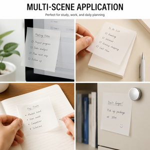 Multi Size Transparent PET Sticky Notes Floral Design Clear Adhesive Waterproof <b>Memo</b> <b>Pads</b> Removable Index Cards for Office Study - Product Image 3
